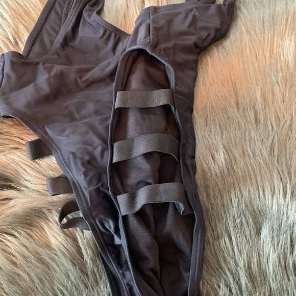 NWT Shein Zip Front High Leg One Piece Swimsuit - Picture 4 of 7